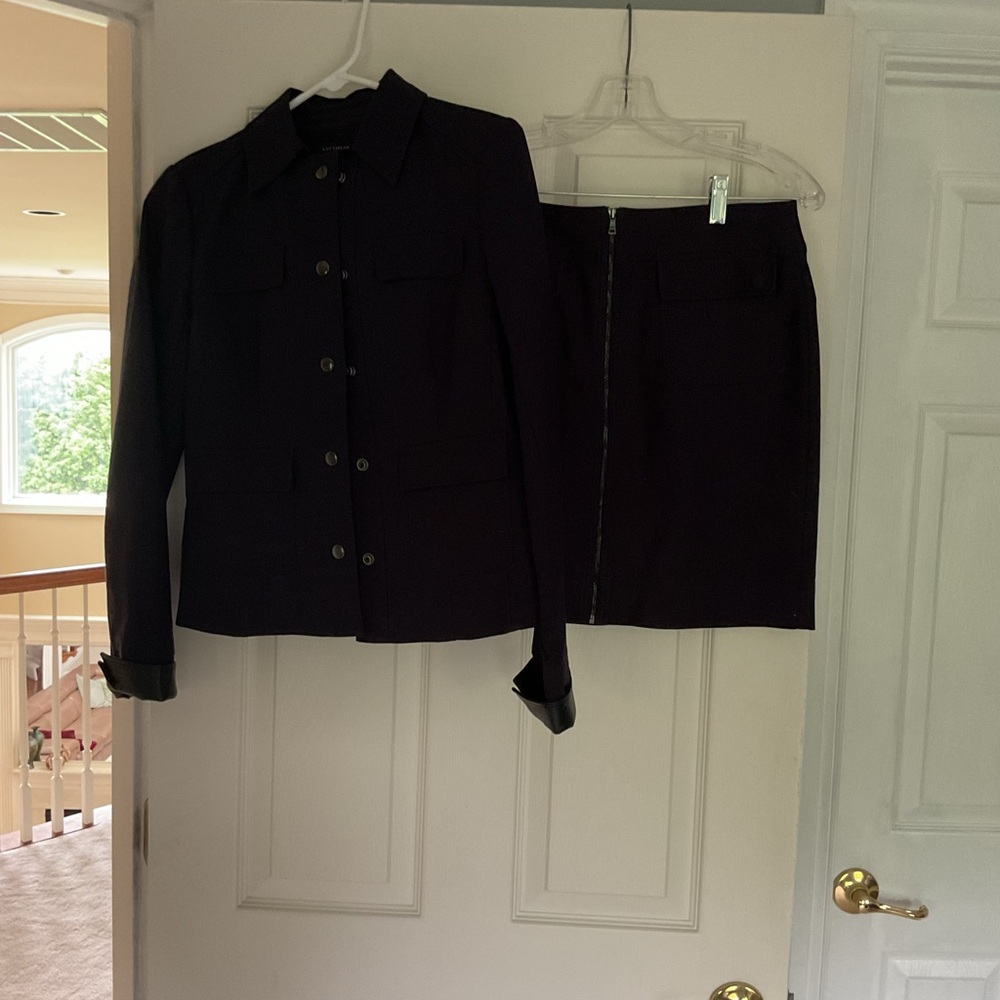 Navy blue jacket and skirt